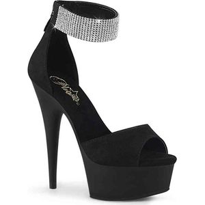 Pleaser - DELIGHT-625 Sandaal met enkelband - US 7 - 37 Shoes - Zwart