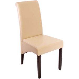 Set van 2 eetkamerstoelen Keukenstoel Stoel M37 ~ Leer, crème, donkere poten