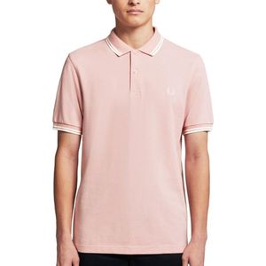 Fred Perry Poloshirt - Mannen - lichtroze/wit