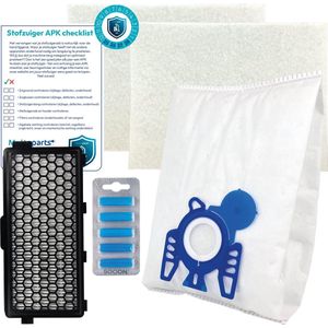 Miele Complete C2, Complete C3, S5, S8 serie stofzuiger-APK set | Complete onderhoudsset met stofzuigerzakken (10 x), motorfilter (2 x), HEPA filter, geursticks (5 x), APK-checklist & APK-sticker | Multaparts® huismerk stofzuiger-APK