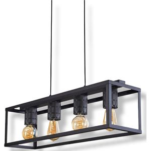 Belanian.nl - Modern, vintage Top hanglamp zwart, 4 lichts - Industrieel Plafondlamp - Scandinavisch Boho-stijl  E27 fitting  Plafondlamp - Eetkamer en  keuken Plafondlamp  slaapkamer en woonkamer Plafondlamp