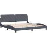 vidaXL - Bedframe - zonder - matras - 200x200 - cm - fluweel - donkergrijs