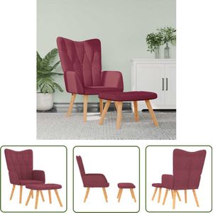 vidaXL Relaxstoel met voetenbank - Wijnrood - Inclusief voetenbank Relax Fauteuil - Lounge Stoel - Design Fauteuil - Wijnrood Meubilair - Fauteuils Online Kopen
