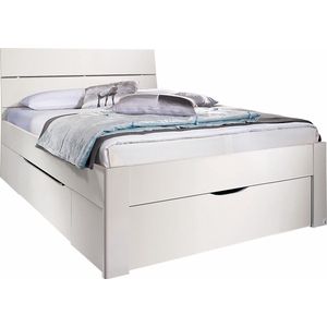 Maxi Bed Butiken met hoofdbord en 3 laden - 160 x 200 cm - alpine wit