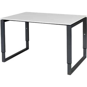 Verstelbaar Bureau - Domino Plus 120x80 wit - zwart frame