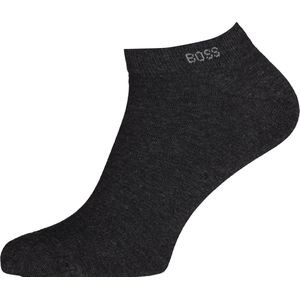 BOSS enkelsokken (2-pack) - heren sneaker sokken katoen - antraciet grijs - Maat: 43-46