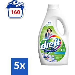 Dreft - Vloeibaar Wasmiddel - Gekleurde Was - Blauwe Droom - 32 Wasbeurten - Bulkverpakking - 5 stuks