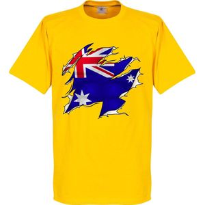 Australië Ripped Flag T-Shirt - Geel - L