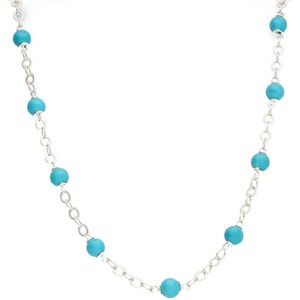 Bela Donaco Ketting Wrap Wire B6 – Hubei Turquoise – Sterling Zilver