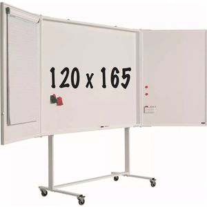 Mobiel whiteboard PRO Ramirez - Vijfzijdig - Emaille staal - Weekplanner - Maandplanner - Jaarplanner - Magnetisch - Wit - 120x165cm