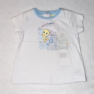 Tweety Shirtje wit-Maat 80