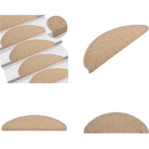 vidaXL Trapmatten zelfklevend 15 st sisal-look 65x21x4 cm zandkleurig - Trapmat - Trapmatten - Trap Mat - Trap Matten