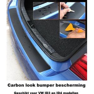 Carbon Look Bescherm Folie Achterbumper Bumper Volkswagen ID3 ID4 Kofferbak Instap