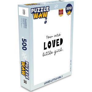 Puzzel Quotes - Spreuken - You are loved little girl - Kinderen - Liefde - Legpuzzel - Puzzel 500 stukjes