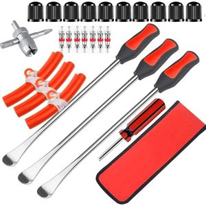 39 stuks bandenlichters, bandenmonteerhendel, gereedschapsset, 3 bandenhendels gereedschap, lepels, 3 wielvelgbeschermers, gereedschapsset, montagehendel, gereedschapsset met velgbeschermers