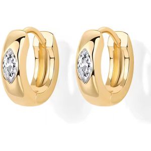 Innerlight® Noble Spark Hoops - Oorbellen Dames - Goud - 14K Verguld - Zirkonia - Oorringen - Oorhangers - Gouden oorbellen - Kleine Huggie Hoops