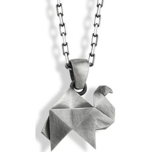 Camel hanger ketting in origami stijl Oxidized 24 inches