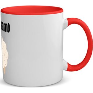 Akyol - schaap met eigen naam koffiemok - theemok - rood - Schaap - boeren/schapen liefhebbers - iemand die houdt van schapen - verjaardag - cadeau - kado - geschenk - 350 ML inhoud