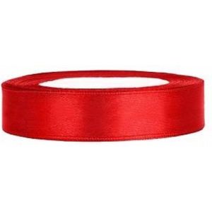 Satijnlint 12 mm 25 m Rood