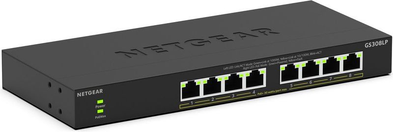 NETGEAR GS308LP - Netwerk Switch - Unmanaged - 1 Gbps - PoE Switch - 8 poorten