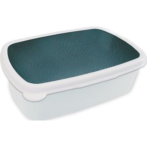 Broodtrommel Wit - Lunchbox - Brooddoos - Leer - Lederlook - Groen - Blauw - 18x12x6 cm - Volwassenen