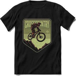 Crosscountry | TSK Studio Mountainbike kleding Sport T-Shirt | Groen | Heren / Dames | Perfect MTB Verjaardag Cadeau Shirt Maat XXL