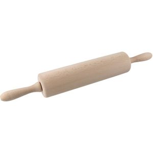 Deegroler met glijlager, deegrol als bakaccessoire, houten rol om deeg te rollen - Eenvoudig & behoedzaam (afmetingen: 25 x 6,5 cm), aantal: 1 stuk