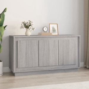 The Living Store Dressoir 102x35x55 cm bewerkt hout grijs sonoma eikenkleurig - Dressoir - Houten Dressoir - Grijze Dressoir - Vintage Dressoir - Salontafel