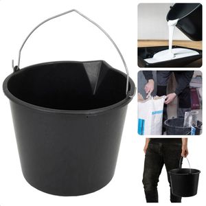 Zwarte Kunststof Emmer - 12 Liter - Met Schenktuit - Ideaal voor Bouw en Verf - Inclusief EBOOK