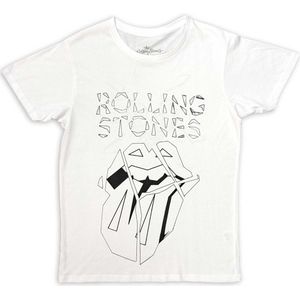 The Rolling Stones - Hackney Diamonds Diamond Tongue Outline Heren T-shirt - M - Wit