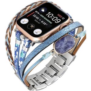 Apple Watch Bohemian Indian style horloge bandje 38/40/41 mm leer en kralen