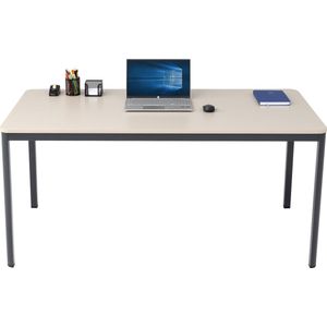 Furni24 Nova bureau, 200x80x75 cm, zandkleur/antraciet