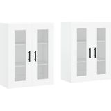vidaXL - Hangkasten - 2 - st - bewerkt - hout - wit