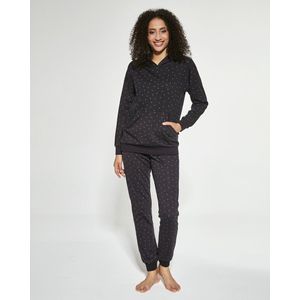 Cornette CORA | Katoenen Pyjama Dames Volwassenen | Lange Mouw Lange Broek | Winter Pyama | kangoeroe sweatshirt XL