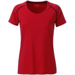James and Nicholson Dames/Dames Sport T-Shirt (Rood/zwart)