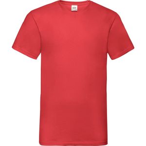 Fruit Of The Loom Heren Valuegewicht V-hals, T-shirt met korte mouwen. (Rood) Maat 3XL