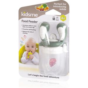 KidsMe Food Feeder fruitspeen & sabbelzakje voor baby - Maat M - Grijs.