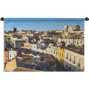 Wandkleed Sardinië - Het uitzicht over Cagliari vanaf de Olifantentoren Wandkleed katoen 60x40 cm - Wandtapijt met foto