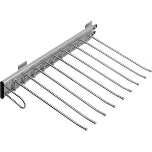 Uittrekbare broekbeugel, 9 posities links, uittrekbare kledingstang, uittrekbare kledinghanger, organizer, garderobestang, broekophanging, broekhouder, ruimtebesparend