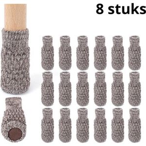 Stoelpoot beschermers - Stoelpoot sokken - Vloerbeschermer - Stoelpootdoppen - Khaki - 8 stuks