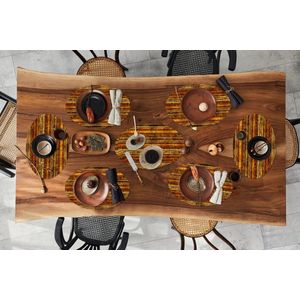 Placemats ovaal - Onderleggers - Ovale placemats - Vintage - Hout - Patronen - Planken - 10 stuks