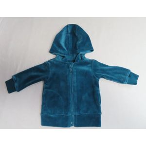 Gilet - Unie - Fluweel - Kap en rits - Groen , Aqua - 0/ 1 maand - 50 / 56