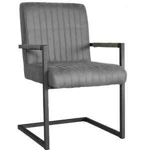 SET DEAL: 6 stuks Eetkamerstoel met armleuning Timor antraciet microvezel eetstoel zetel
