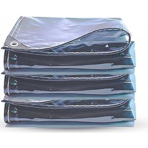Transparant waterdicht zeil voor buitengebruik, opvouwbaar met ringen, pvc, 420 g/m², 0,32 mm dikte (2,2 x 6 m)