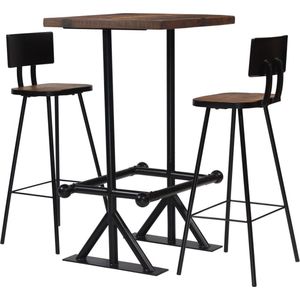 LBB Bartafel met barstoelen - Krukken Set - Bistro Ensemble - Eetcombinatie - Feestmeubilair - Verzamelsuite - Entertainment Kit - Zwart - 60 x 60 x 107cm