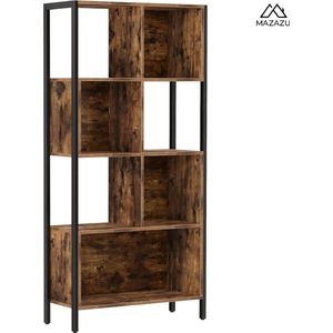 MIRA Home - Boekenkast - Boekenplank - Wandrek - Kast - Vintage - 29,6x74x154,5cm