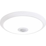 LED Plafondlamp met Sensor + Dag en Nacht Sensor - Kozolux Crimpy - 20W 1500lm - Helder/Koud Wit 6400K - Opbouw - Rond - Wit