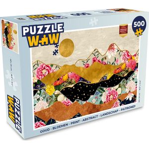 Puzzel Goud - Bloemen - Print - Abstract - Landschap - Patronen - Legpuzzel - Puzzel 500 stukjes