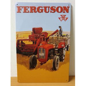 MF Massey Ferguson tractor graan Reclamebord van metaal METALEN-WANDBORD - MUURPLAAT - VINTAGE - RETRO - HORECA- BORD-WANDDECORATIE -TEKSTBORD - DECORATIEBORD - RECLAMEPLAAT - WANDPLAAT - NOSTALGIE -CAFE- BAR -MANCAVE- KROEG- MAN CAVE