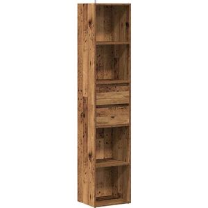 vidaXL Boekenkast - 36x30x171 cm - Bewerkt hout - Oud houtkleurig Boekenkast - Boekenkasten - Boekenschap - Boekenstandaard
